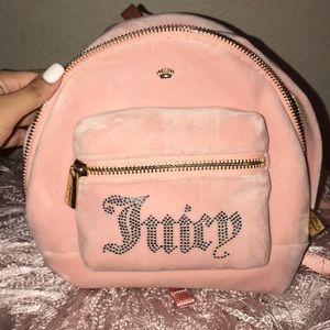 Juicy Couture Mini Pink Velour Backpack